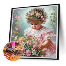 Load image into Gallery viewer, Diamond Painting - Partial Special Shaped - flower girl (30*30CM)
