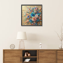 Load image into Gallery viewer, Diamond Painting - Partial Special Shaped - blooming flowers on sheet music (30*30CM)
