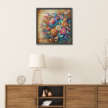 Load image into Gallery viewer, Diamond Painting - Partial Special Shaped - blooming flowers on sheet music (30*30CM)
