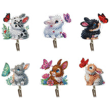 Load image into Gallery viewer, 6Pcs Diamond Painting Hooks Colorful Animal Flower Diamond Art Craft Wall Hooks
