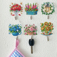 Load image into Gallery viewer, 6Pcs Diamond Painting Hooks Colorful Animal Flower Diamond Art Craft Wall Hooks
