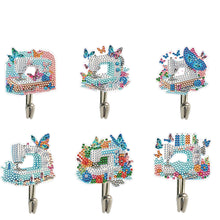 Load image into Gallery viewer, 6Pcs Diamond Painting Hooks Colorful Animal Flower Diamond Art Craft Wall Hooks
