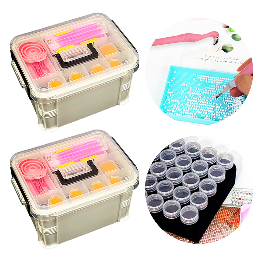 111Pcs DIY Diamond Painting Tools Set Tweezers Art Craft Supplies (Pink)