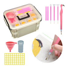 Load image into Gallery viewer, 111Pcs DIY Diamond Painting Tools Set Tweezers Art Craft Supplies (Pink)

