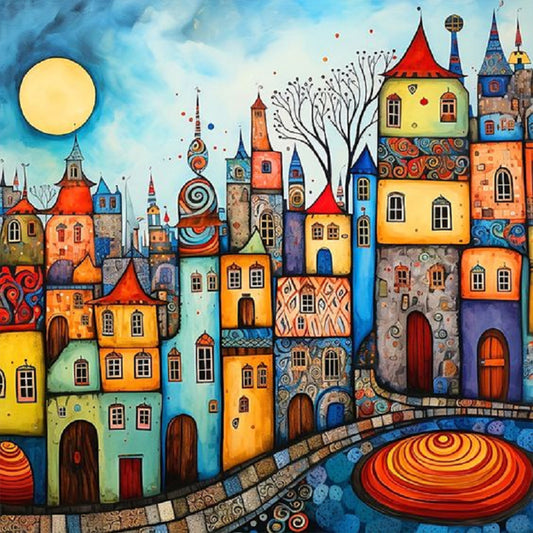 Diamond Painting - Full Round - rainbow house (40*40CM)