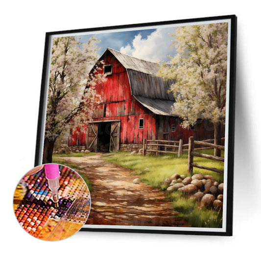 Diamond Painting - Full Round - red wooden house (40*40CM)