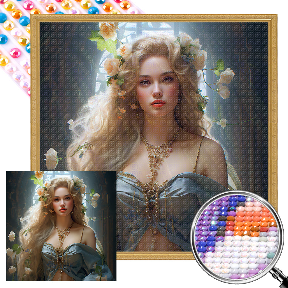 AB Diamond Painting - Full Round - flower princess (40*40CM)