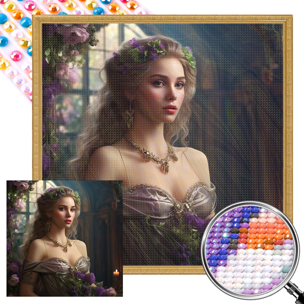 AB Diamond Painting - Full Round - flower princess (40*40CM)