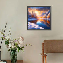 Load image into Gallery viewer, Diamond Painting - Full Round - snowy sunset (30*30CM)

