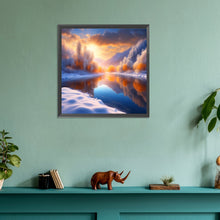 Load image into Gallery viewer, Diamond Painting - Full Round - snowy sunset (30*30CM)
