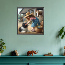 Load image into Gallery viewer, Diamond Painting - Full Round - farm girl (30*30CM)
