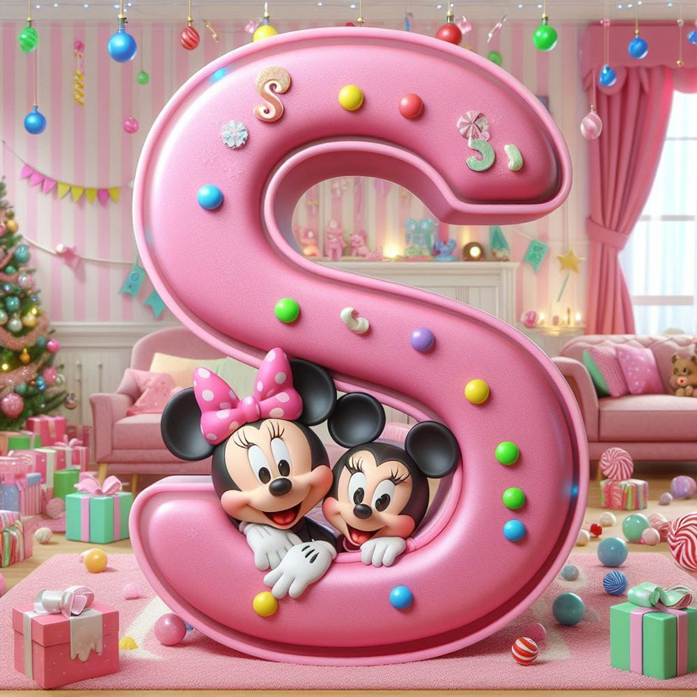 Diamond Painting - Full Round - (S) Mickey Letters (30*30CM)