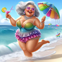 Load image into Gallery viewer, Diamond Painting - Full Round - summer fat woman (30*30CM)
