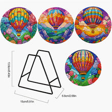 Load image into Gallery viewer, 4Pcs Diamond Painting Placemat Hot Air Balloon and Flower Art Craft Supplies
