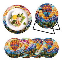 Load image into Gallery viewer, 4Pcs Diamond Painting Placemat Hot Air Balloon and Mountain Art Craft Supplies
