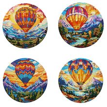Load image into Gallery viewer, 4Pcs Diamond Painting Placemat Hot Air Balloon and Mountain Art Craft Supplies
