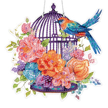 Load image into Gallery viewer, Acrylic Special Shape Flower Birdcage Rhinestone Diamond Art Pendants for Wall
