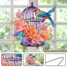 Load image into Gallery viewer, Acrylic Special Shape Flower Birdcage Rhinestone Diamond Art Pendants for Wall
