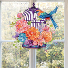 Load image into Gallery viewer, Acrylic Special Shape Flower Birdcage Rhinestone Diamond Art Pendants for Wall
