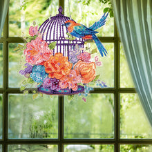 Load image into Gallery viewer, Acrylic Special Shape Flower Birdcage Rhinestone Diamond Art Pendants for Wall

