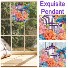 Load image into Gallery viewer, Acrylic Special Shape Flower Birdcage Rhinestone Diamond Art Pendants for Wall
