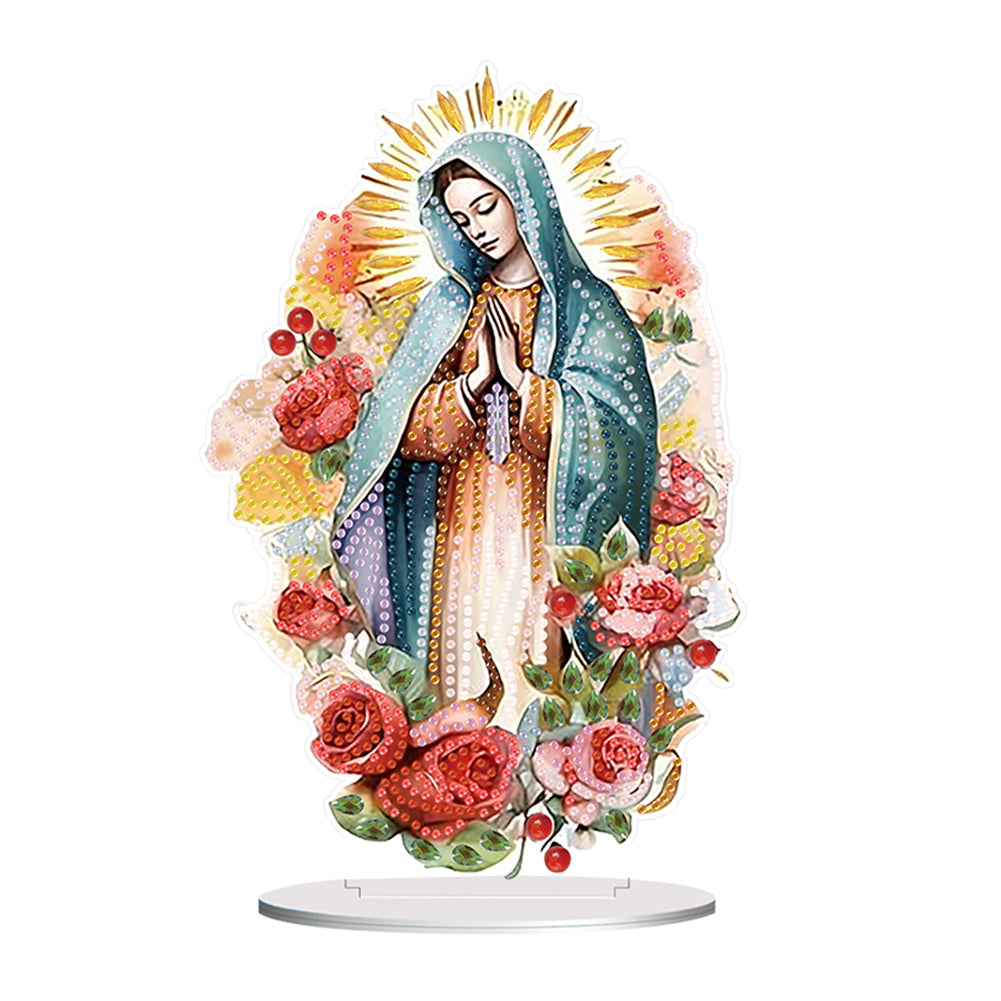 Acrylic Virgin Mary Desktop Diamond Art Kits Diamond Painting Home Ornaments Kit