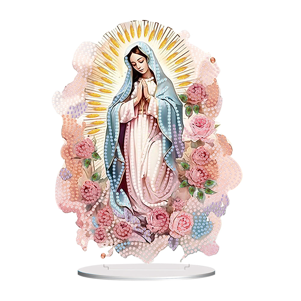 Acrylic Virgin Mary Desktop Diamond Art Kits Diamond Painting Home Ornaments Kit