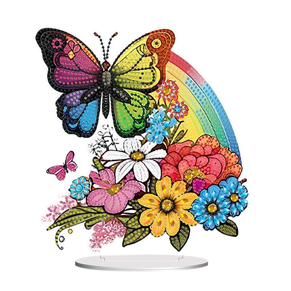 Acrylic Rainbow Butterfly Diamond Painting Desktop Ornaments Kit Home Decoration