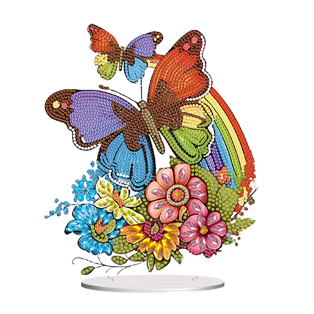 Acrylic Rainbow Butterfly Diamond Painting Desktop Ornaments Kit Home Decoration