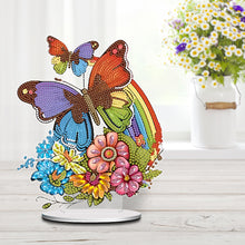 Load image into Gallery viewer, Acrylic Rainbow Butterfly Diamond Painting Desktop Ornaments Kit Home Decoration

