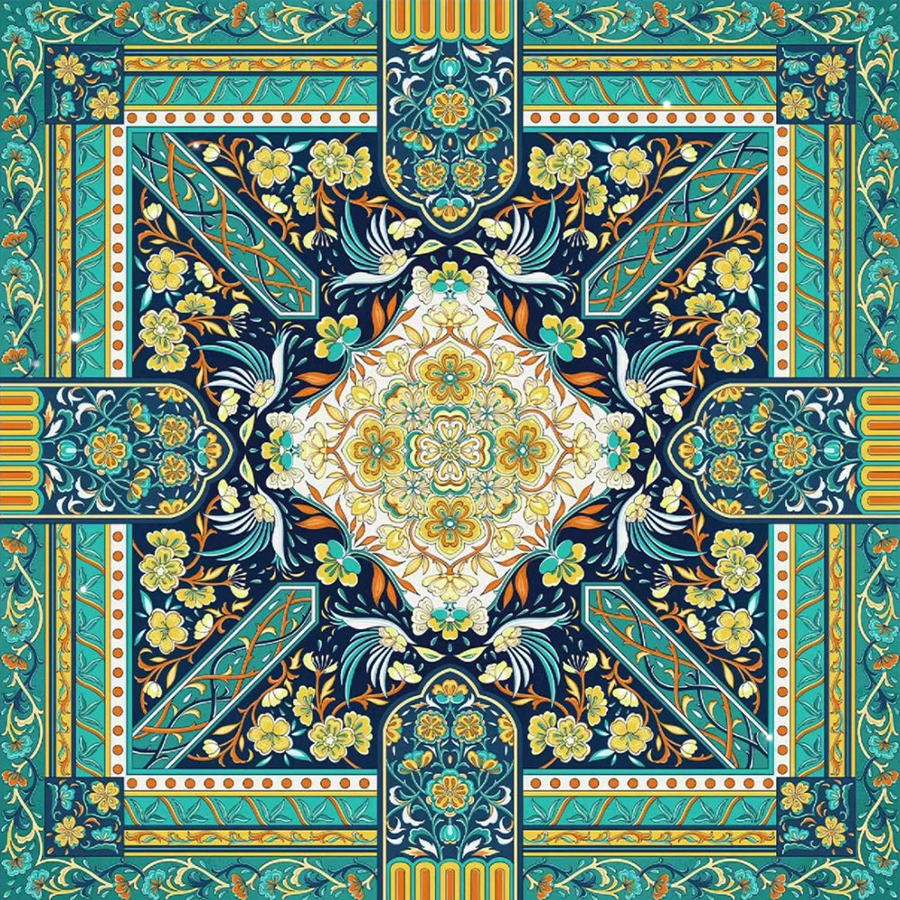 Diamond Painting - Full Round - Green Mandala (40*40CM)