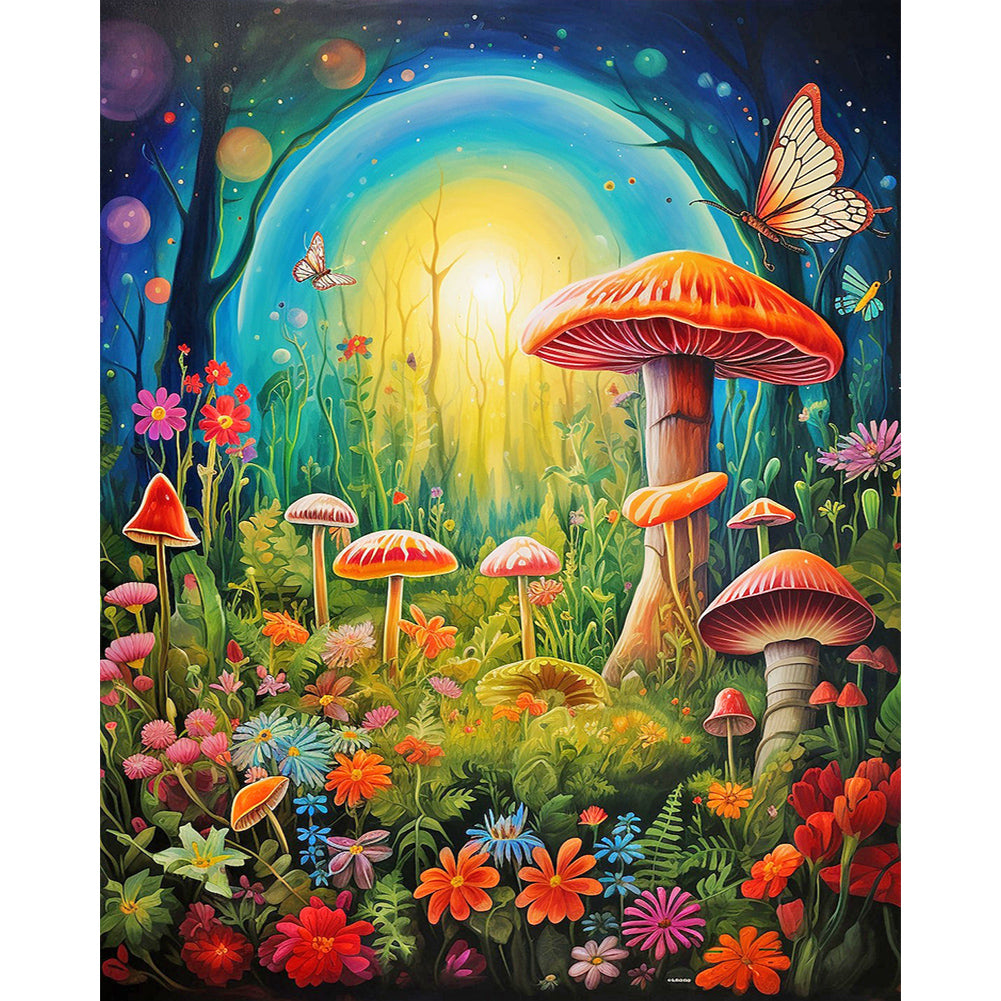 Diamond Painting - Full Round - forest mushroom jungle (40*50CM)