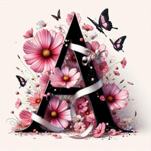Load image into Gallery viewer, Diamond Painting - Full Round - Daisy Butterfly Letter A (30*30CM)
