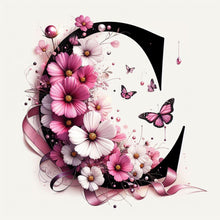 Load image into Gallery viewer, Diamond Painting - Full Round - Daisy Butterfly Letter C (30*30CM)
