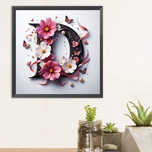 Load image into Gallery viewer, Diamond Painting - Full Round - Daisy Butterfly Letter D (30*30CM)
