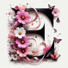 Load image into Gallery viewer, Diamond Painting - Full Round - Daisy Butterfly Letter E (30*30CM)
