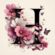 Load image into Gallery viewer, Diamond Painting - Full Round - Daisy Butterfly Letter H (30*30CM)
