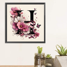 Load image into Gallery viewer, Diamond Painting - Full Round - Daisy Butterfly Letter H (30*30CM)
