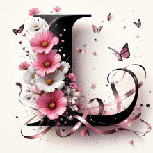 Load image into Gallery viewer, Diamond Painting - Full Round - Daisy butterfly letter L (30*30CM)
