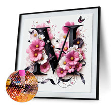 Load image into Gallery viewer, Diamond Painting - Full Round - Daisy Butterfly Letter M (30*30CM)
