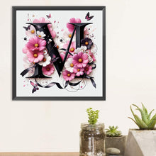 Load image into Gallery viewer, Diamond Painting - Full Round - Daisy Butterfly Letter M (30*30CM)
