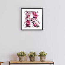 Load image into Gallery viewer, Diamond Painting - Full Round - Daisy butterfly letter R (30*30CM)
