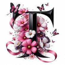 Load image into Gallery viewer, Diamond Painting - Full Round - Daisy Butterfly Letter T (30*30CM)
