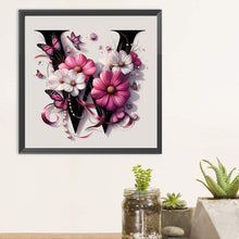 Load image into Gallery viewer, Diamond Painting - Full Round - Daisy Butterfly Letter W (30*30CM)
