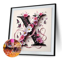 Load image into Gallery viewer, Diamond Painting - Full Round - Daisy butterfly letter X (30*30CM)
