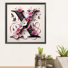 Load image into Gallery viewer, Diamond Painting - Full Round - Daisy butterfly letter X (30*30CM)
