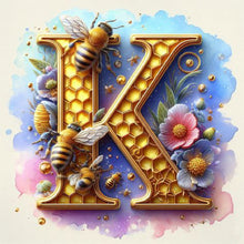 Load image into Gallery viewer, Diamond Painting - Full Round - Honey letter K (30*30CM)
