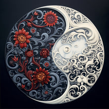 Load image into Gallery viewer, Diamond Painting - Full Round - yin and yang flowers (30*30CM)
