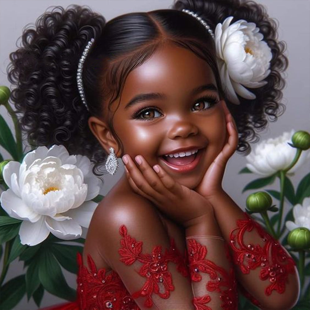 Diamond Painting - Full Round - black girl (30*30CM)