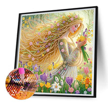 Load image into Gallery viewer, Diamond Painting - Partial Special Shaped - blonde long hair girl (30*30CM)
